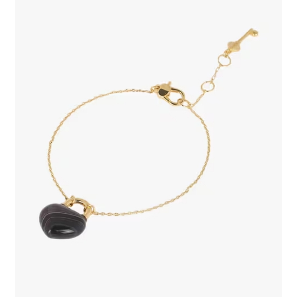 KATE SPADE Open Heart Stone Lock  And Key Bracelet